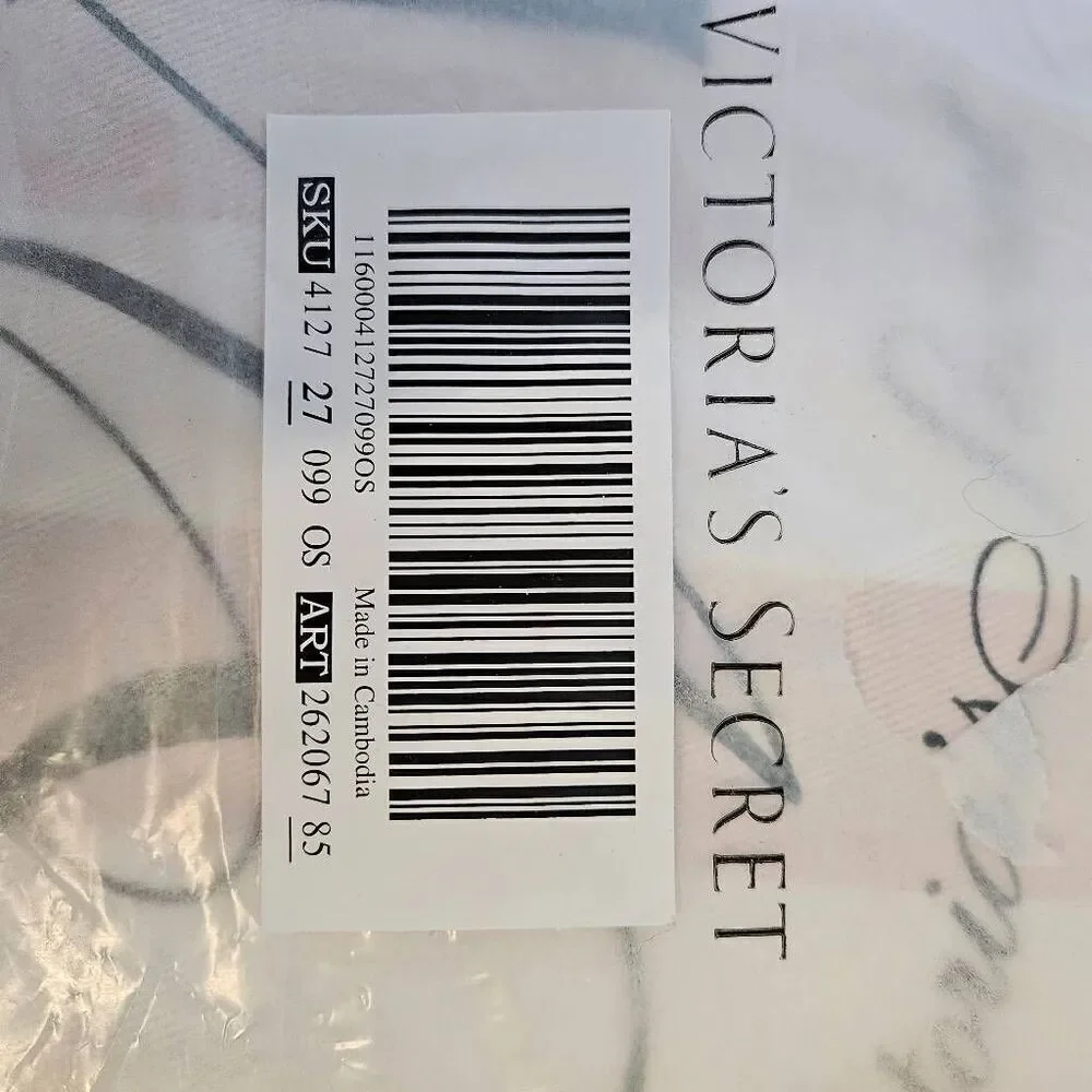 Victoria's Secret tote, pink and cream signature stripe 